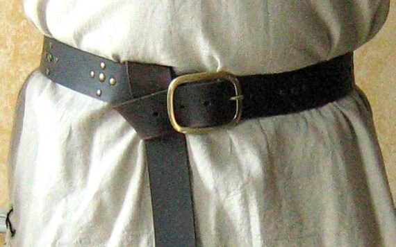 Black Leather Belt and Buckle Norman Medieval Style Black Leather Belt and Buckle Norman Medieval Style