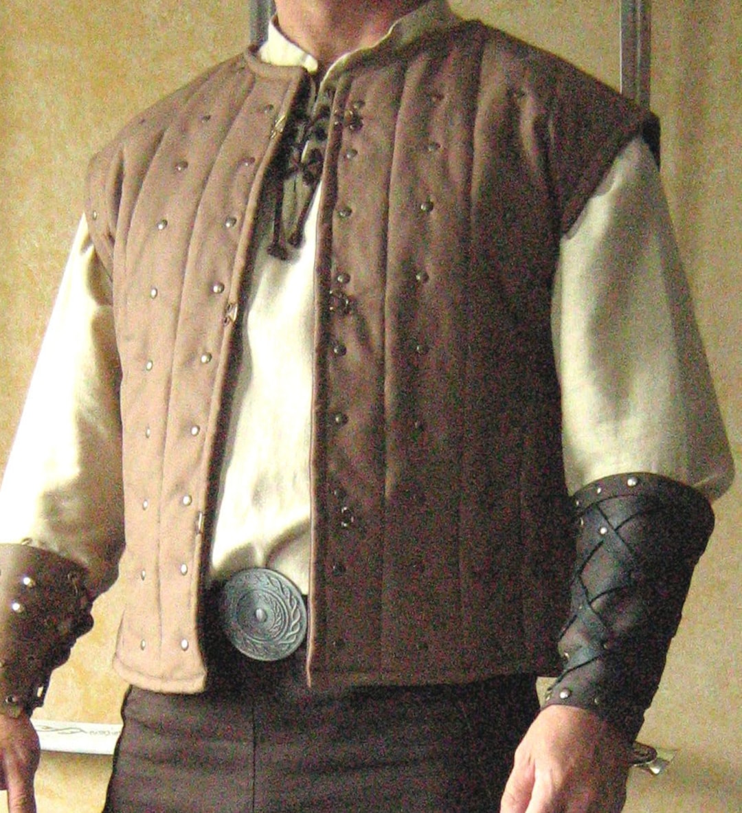 Medieval Padded Gambeson Armor Short Sleeveless Gambeson Armor Padded