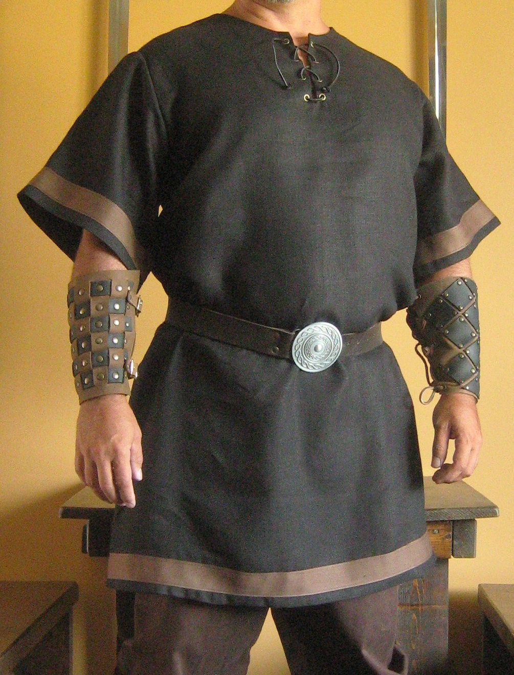 Medieval Celtic Black Linen Shirt Deluxe | Etsy