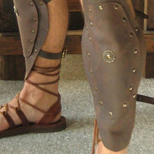 Medieval Gladiator Roman Greek Leather Leg Greaves Armor