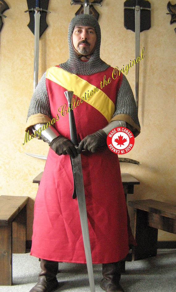 MEDIEVAL-LARP-SCA KNIGHTS LONG SURCOAT in All Sizes/Colours 
