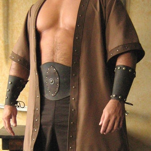 Medieval Celtic Viking Barbarian Short Sleeves Coat Jacket Vest image 1