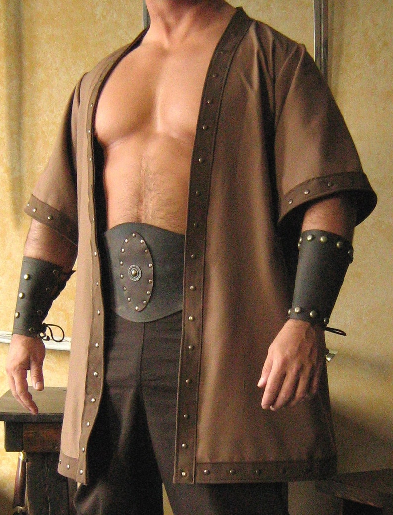 Medieval Celtic Viking Barbarian Short Sleeves Coat Jacket Vest image 1