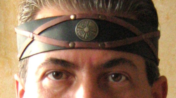Medieval Barbarian Gladiator Leather Headband