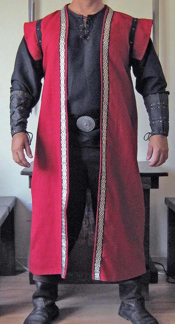 Medieval Celtic Lord King Sleeveless Mid-calf Coat Vest Jacket