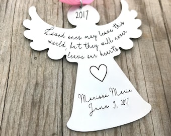 Personalized Memorial Ornament - Angel Ornament - Loved Ones Memorial Ornament - Memorial Angel Keepsake - Christmas Ornament Gift - 1439