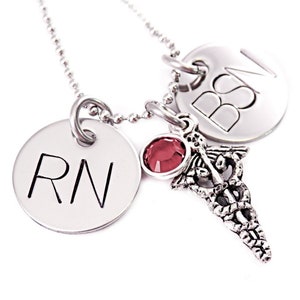 Personalized Nurse Necklace - RN BSN - Engraved Stainless Steel - Nurse Gift - Nursing Graduation - Nurse - Personalized Jewlery - 1241