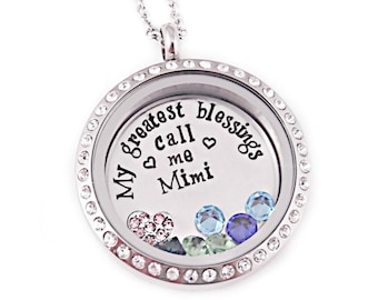 Personalized My Greatest Blessings Call Me Necklace - Engraved Jewelry - Memory Locket - Greatest Blessings Call Me Mom - Grandma - 1225