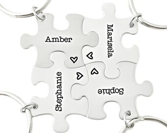Bridesmaid Gift Idea - Engraved Keychain - Wedding - Bridal Party - Bridesmaid Gifts - Wedding - Custom Bridesmaid - Puzzle Piece - 1194