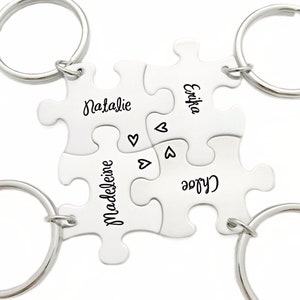 Bridesmaid Favor Gift - Puzzle Piece - Engraved Puzzle Piece Keychain - Wedding - Bridal Party - Wedding Puzzle - Bridesmaid Keychain - 1195