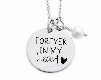 Forever in my Heart Necklace - Miscarriage Jewelry - Memorial Necklace - Miscarriage Remembrance Jewelry - Personalized Jewelry Gift - N1020