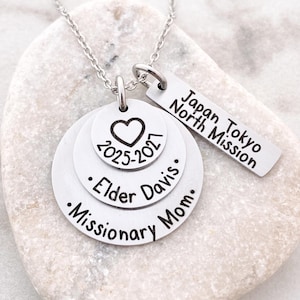 Personalized LDS Missionary Mom Necklace - Engraved Steel Missionary Necklace - Mission Calling - LDS - Called To Serve - Mormon - N1172