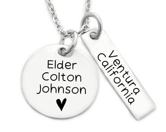 Personalized Missionary Necklace - Engraved Missionary Necklace - Elder -Sister - LDS Mission - Religious Jewelry - Mother Jewelry - N1103