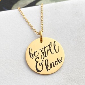 Be Still & Know Necklace - Psalm 46:10 - Be Still - Religious Inspirational Jewelry - Be still and Know That I Am God - LDS Religious - 1487