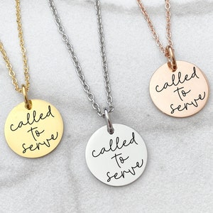 Tiny Called to Serve Sister Missionary Necklace Gift - LDS Missionary Gift - Missionary Mom - Missionary Necklace - N1282