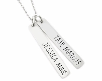 Personalized Name Tag Necklace - Mother Jewelry - Mother's Day Gift - Mom Necklace - Custom Text Name Necklace - Gift For Mom - N1087