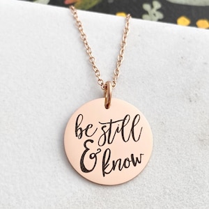 Be Still & Know Necklace - Psalm 46:10 - Be Still - Religious Inspirational Jewelry - Be still and Know That I Am God - LDS Religious - 1487