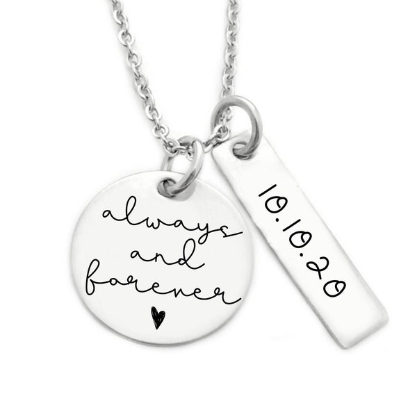 Always and Forever Necklace - Personalized Wedding Gift - Gift for Her - Girlfriend Gift - Personalized Jewelry - Custom Jewelry - N1060