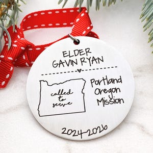 LDS Missionary Christmas Ornament - Elder Missionary Christmas - Personalized Ornament - Called To Serve - Engraved Ornament  LDS - 1428