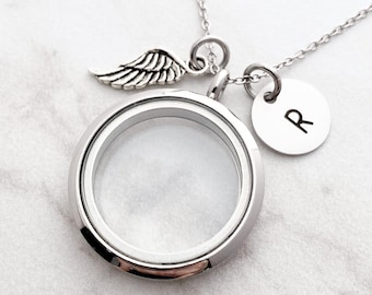 Personalized Pet Fur Locket - Dog Cat Memorial Necklace Glass Locket - Lock of Hair Keepsake Jewelry - Human Pet Hair Memorial Gift - N1356