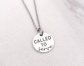 Tiny Called to Serve Sister Missionary Necklace Gift - LDS Missionary Gift - Missionary Mom - Missionary Necklace - N1281