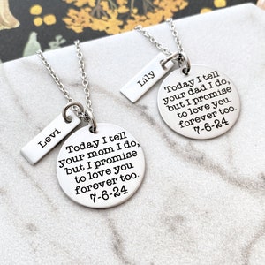 Personalized Wedding - Today I Tell Your Dad I Do I Promise To Love You Forever Too - Wedding Party Gift - Wedding Child Keepsake - 1282