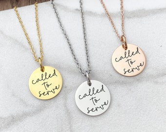 Tiny Called to Serve Sister Missionary Necklace Gift - LDS Missionary Gift - Missionary Mom - Missionary Necklace - N1282