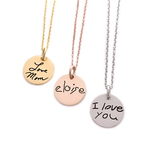 Handwriting Necklace - Rose Gold, Gold, Silver - Signature Jewelry - Actual Handwriting - Memorial Keepsake Gift - Minimalist Jewelry - 1283