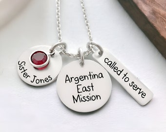 Personalized Missionary Necklace - Engraved Missionary Necklace - Elder Sister - LDS Mission - Religious Jewelry - Mother Jewelry - N1246