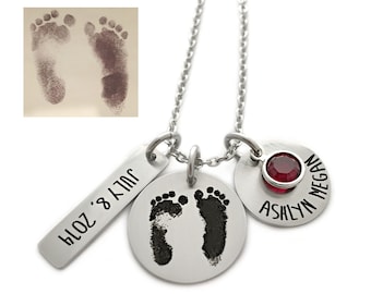 Footprint Necklace - Personalized Footprint Jewelry - New Baby Jewelry - Pregnancy Infant Loss Jewelry - Miscarriage Gift Necklace - 1071