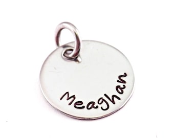 ADD ON - 5/8" or 3/4" Engraved Stainless Steel Disc Charm - 1339