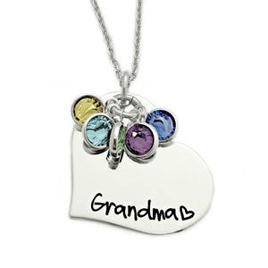 Personalized Grandma Necklace - Engraved Jewelry - Personalized Jewelry - Grandma Heart - Gift for Grandma - Mother Necklace - Nana - 1198