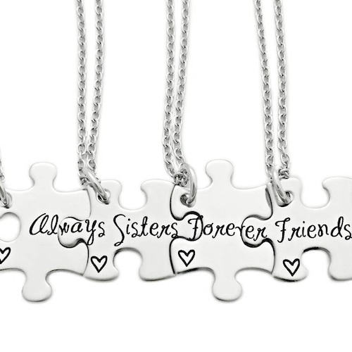 Personalized Always Sisters Forever Friends Puzzle Piece Etsy