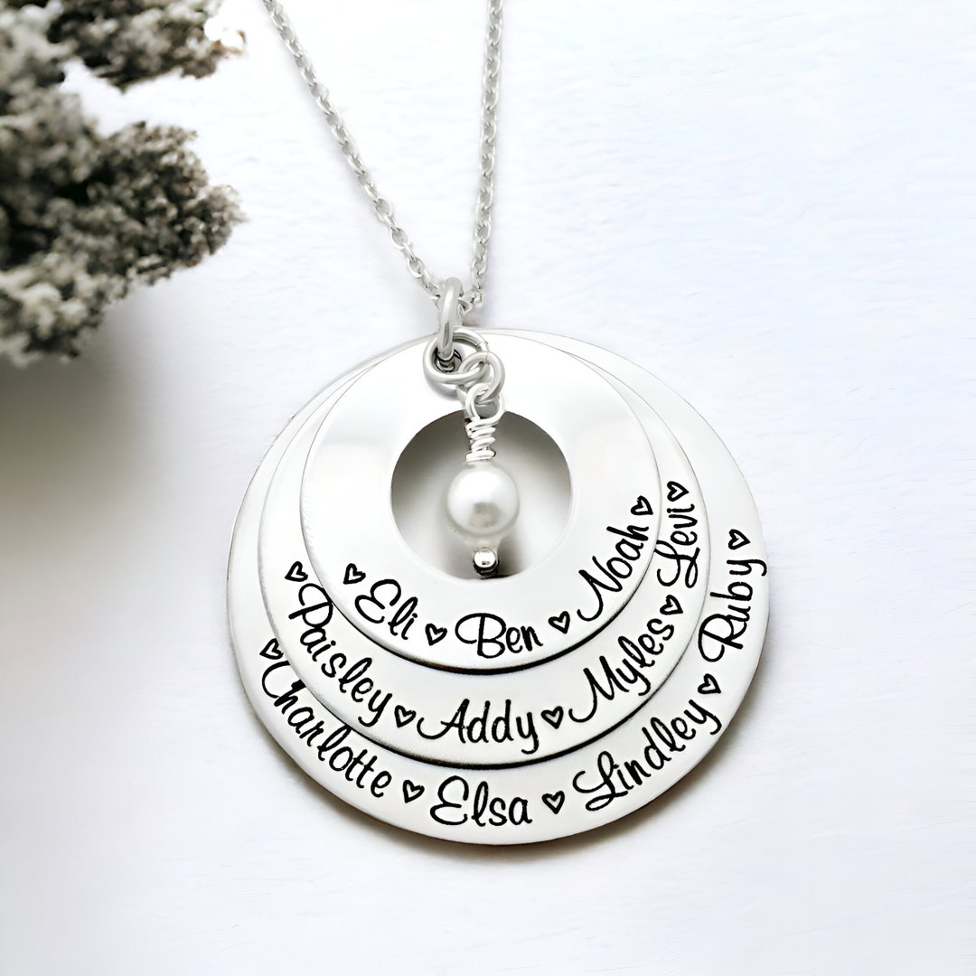 Children Name Necklace, Personalized Grandma Gift, Family Necklace