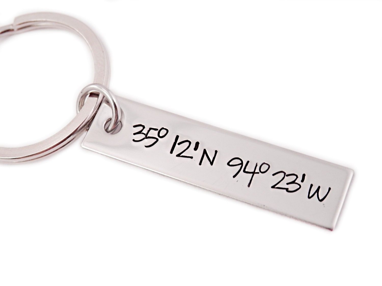 Personalized Coordinate Key Chain Coordinates Gift for Him Etsy