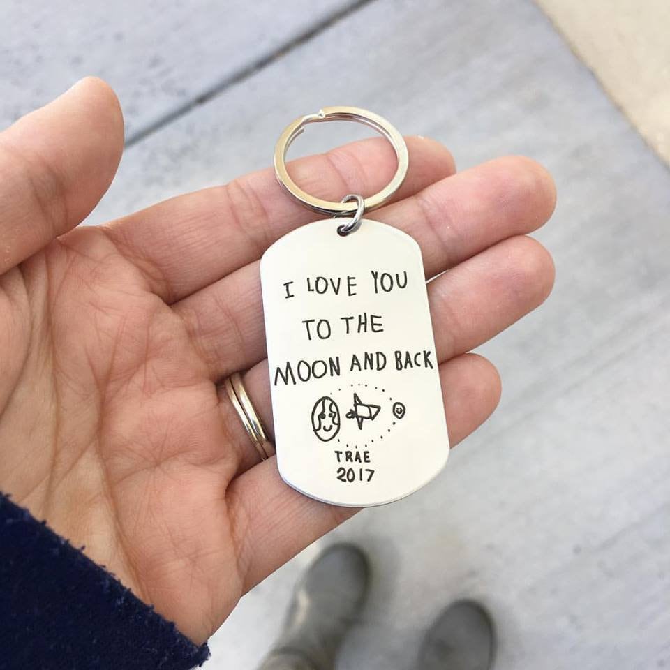 Keychain Note Handwriting Keychain - Handwritten Note Keepsake - Actual Signature ...