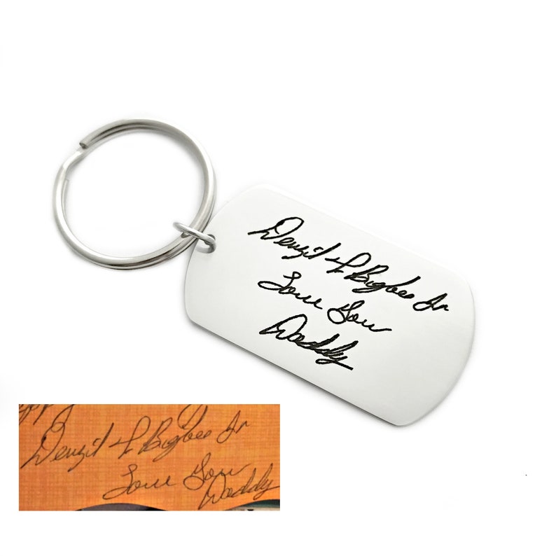 Handwriting Keychain Handwritten Note Keepsake Actual Etsy