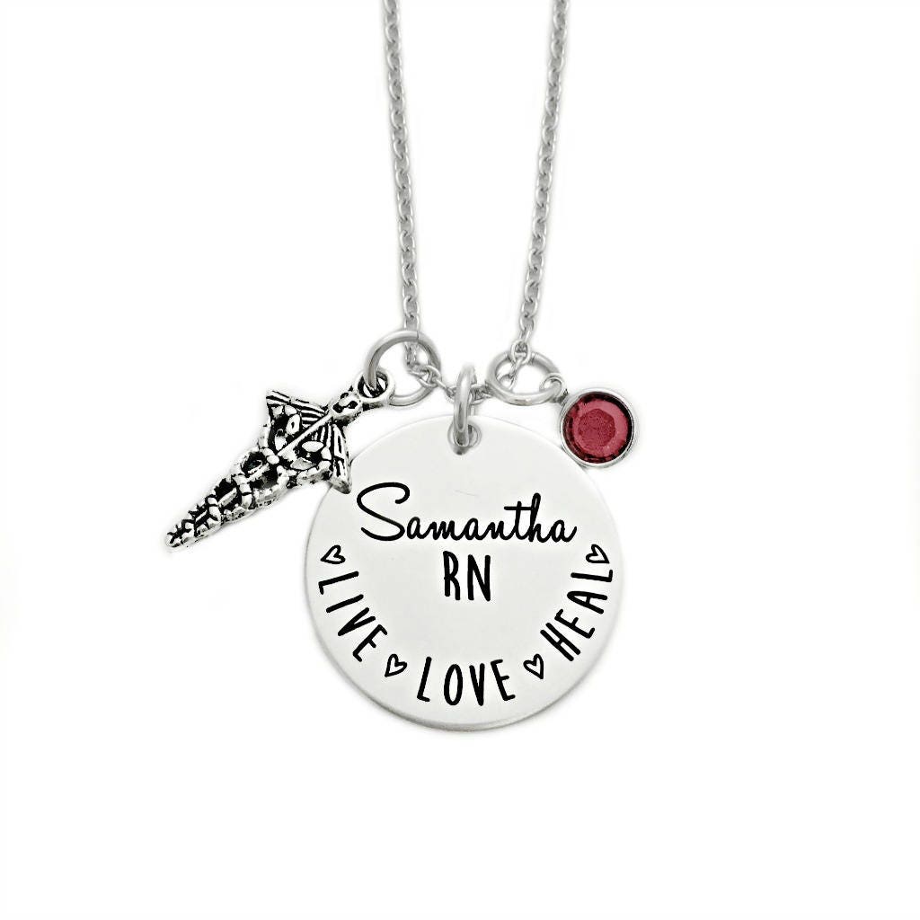 Personalized RN Nurse Necklace Nurse Gift Nursing Etsy