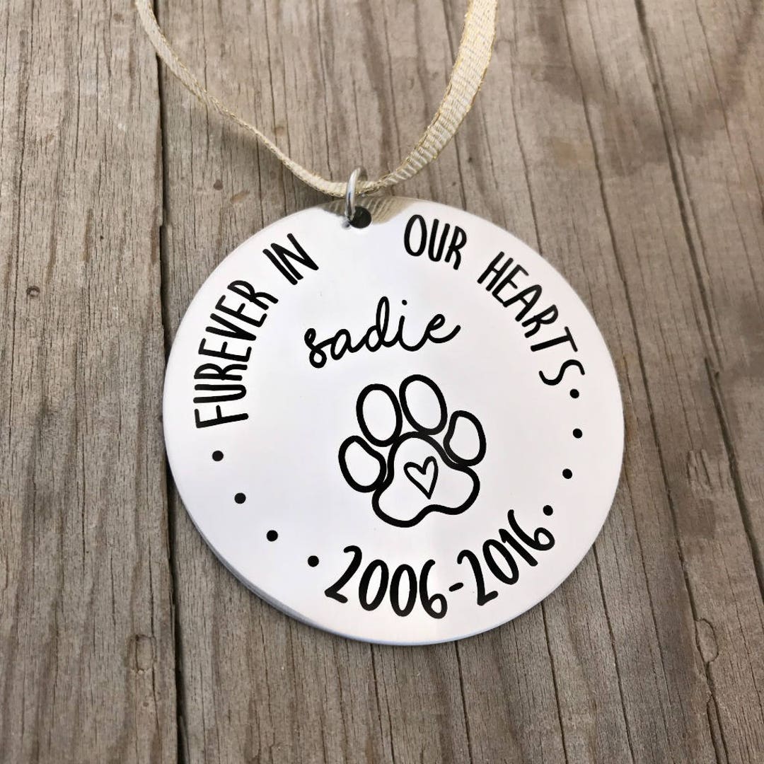 Furever in Our Hearts - Pet Memorial Ornament - Pet Loss Ornament - Dog ...