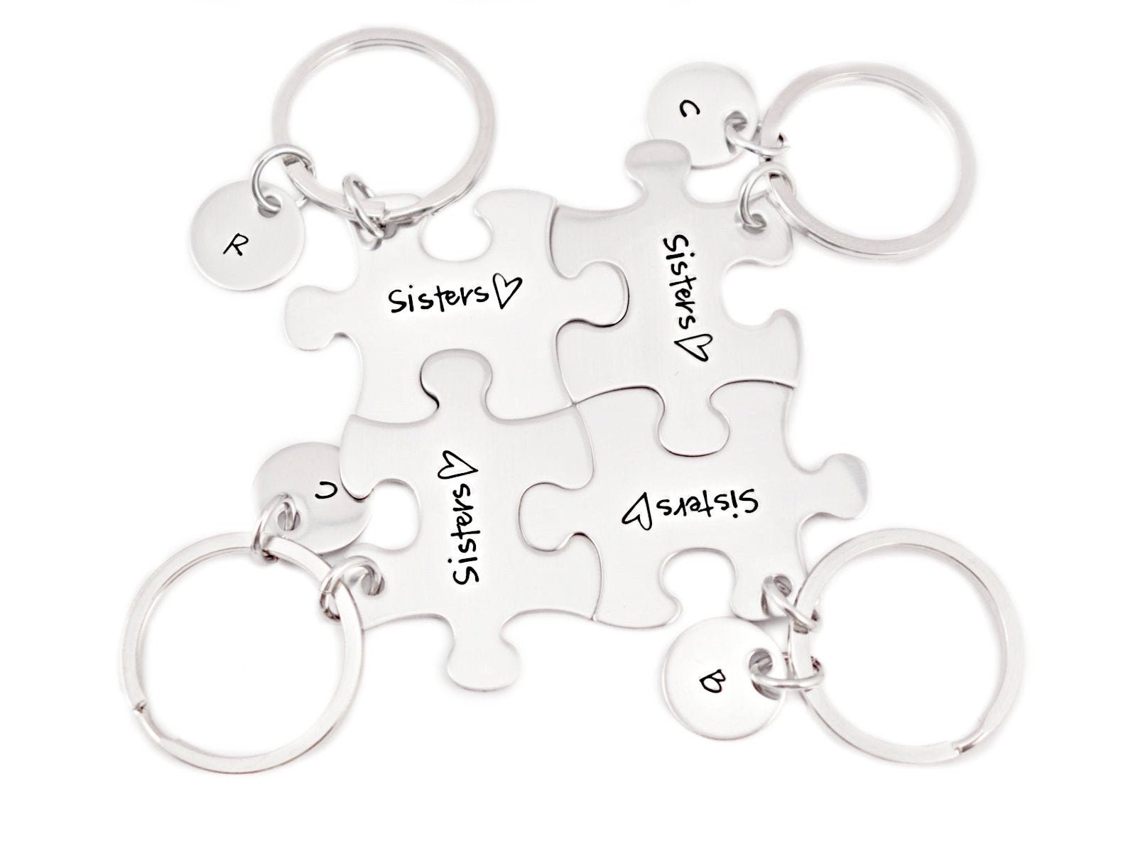 Personalized Sisters Puzzle Piece Keychain Set Engraved - Etsy Hong Kong