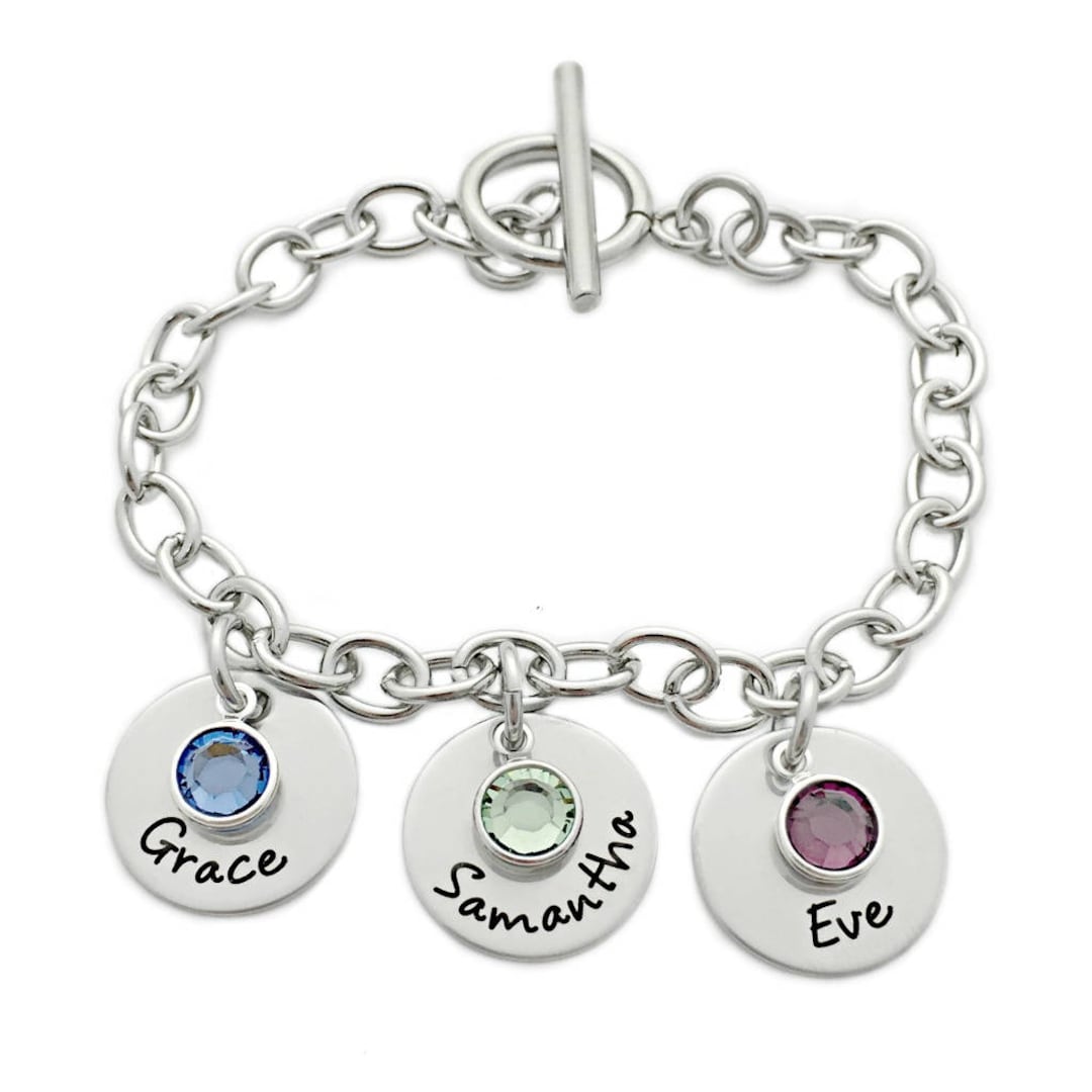 Personalized Charm Bracelet Personalized Jewelry Engraved Jewelry
