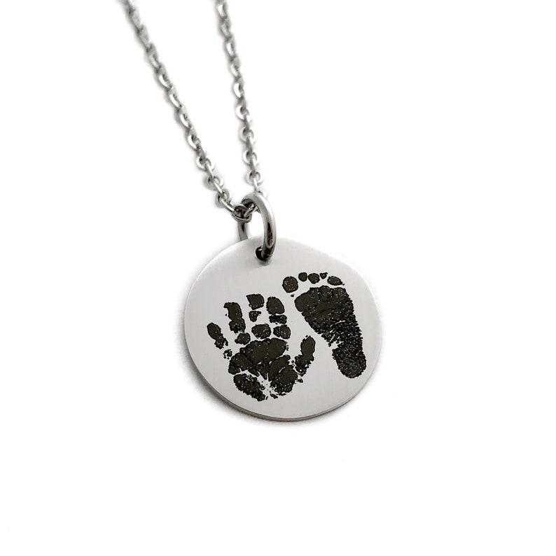 Footprint & Handprint Necklace Personalized Print Jewelry Etsy