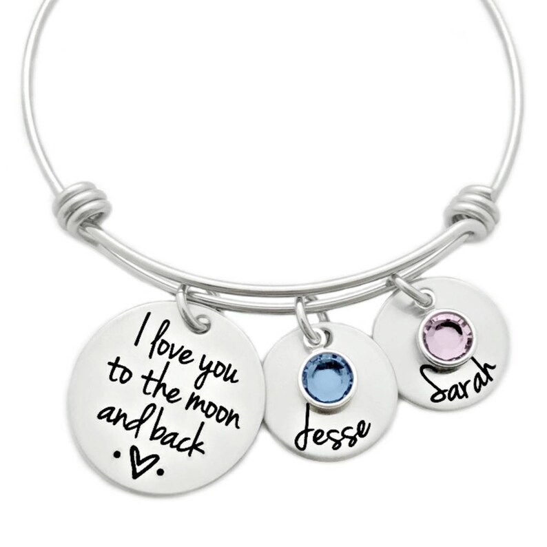 Personalized I Love You to the Moon and Back Bracelet Etsy