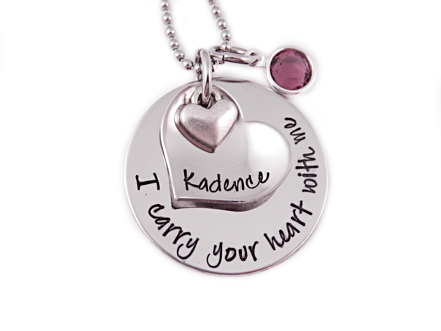 Personalized Memorial Necklace I Carry Your Heart With Me ...