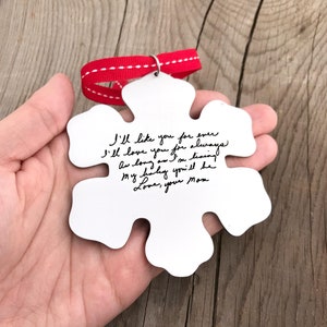 Snowflake Handwriting Ornament - Engraved with Your Actual Handwriting - Personalized Christmas Ornament - Christmas Tree Ornament - 1480