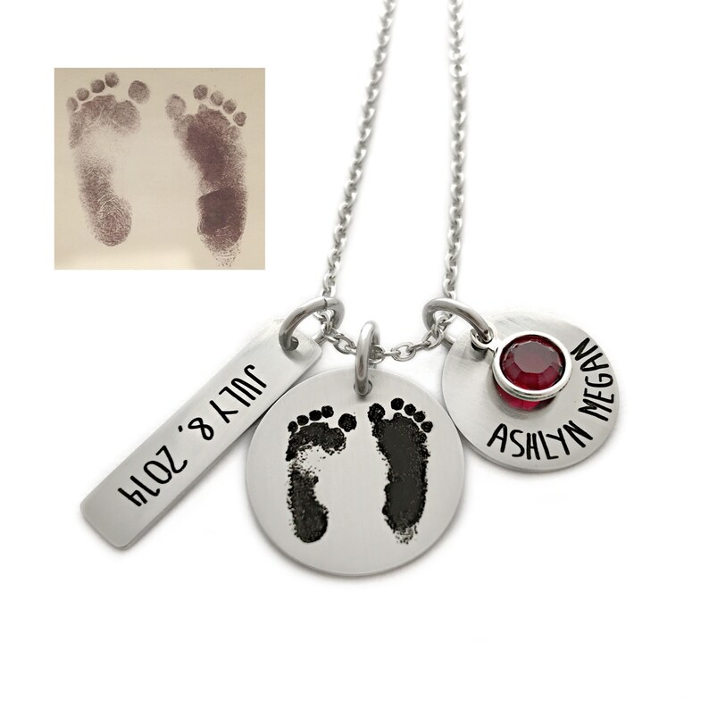 personalized baby footprint necklace