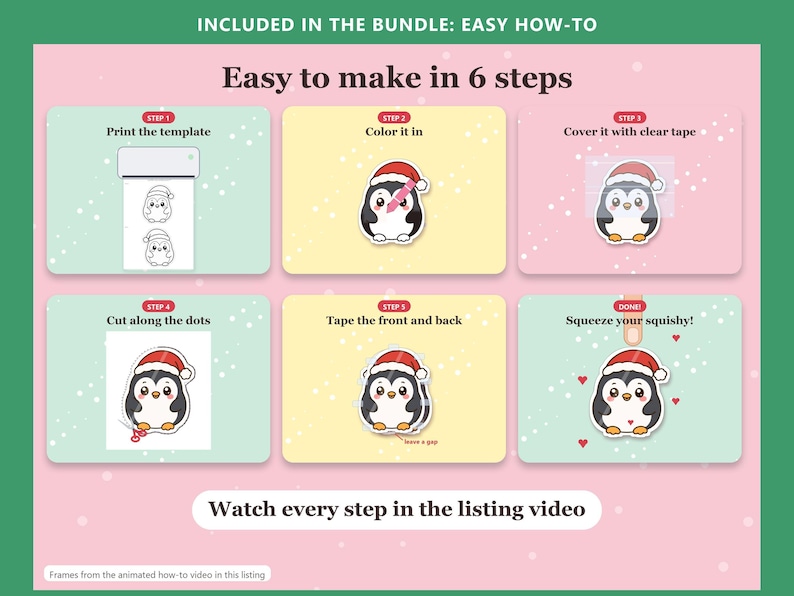Paper Squishy Template Bundle, 2D and 3D Squishies: Christmas and Food ...