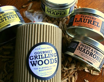 RUSH SHIPPING 4 Flavor Gift BBQ Pack Grill Wood Sampler-Free Shipping, Smoker, Grilling, Barbeque for Him, Dad