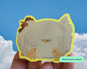 Fluffy chicken nap | vinyl sticker