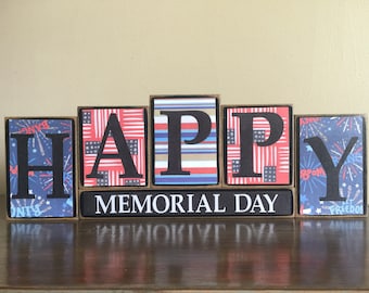 Memorial Day decor, Happy Memorial Day Sign, Patriotic decor, USA decor, American Home Decor, mantel decor, patriotic decoration